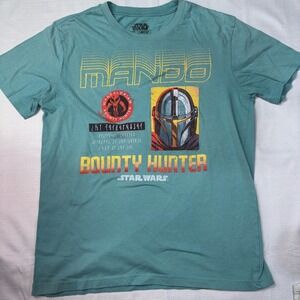 Star Wars‎ T-Shirt Mandalorian Mando Bounty Hunter Men's Large Graphic Tee